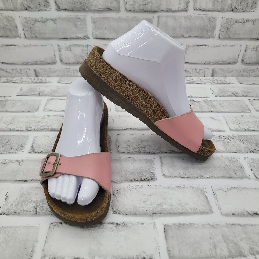 NAOT Made in Israel Single Strap Buckle Slides Pink Size 38 EU 7-7.5 US